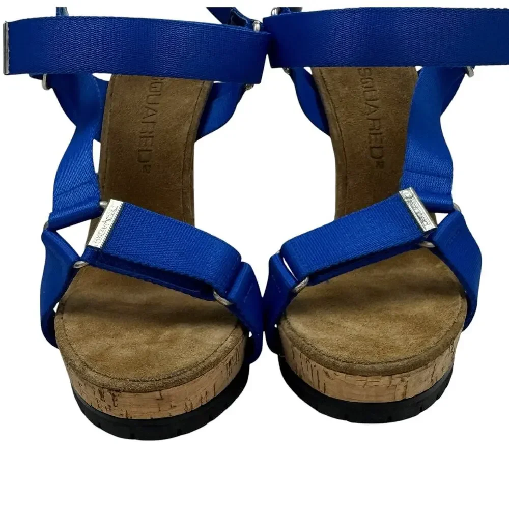 NEW Dsquared2 Nylon Strap Cork Heels
